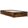 Cadre de lit sans matelas chêne fumé 75x190 cm 