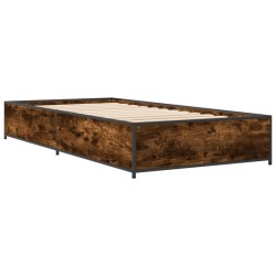 Cadre de lit sans matelas chêne fumé 75x190 cm 