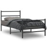 Cadre de lit métal sans matelas et pied de lit noir 100x200 cm 