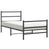 Cadre de lit métal sans matelas et pied de lit noir 100x200 cm 