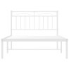 Cadre de lit métal sans matelas et tête de lit blanc 107x203 cm 