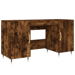 Bureau chêne fumé 140x50x75 cm bois d'ingénierie 