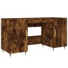 Bureau chêne fumé 140x50x75 cm bois d'ingénierie 