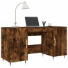 Bureau chêne fumé 140x50x75 cm bois d'ingénierie 