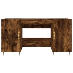 Bureau chêne fumé 140x50x75 cm bois d'ingénierie 