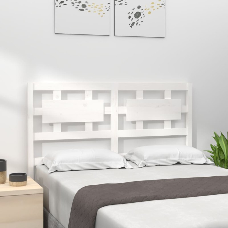 Tête de lit blanc 140,5x4x100 cm bois massif de pin 