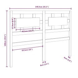 Tête de lit blanc 140,5x4x100 cm bois massif de pin 
