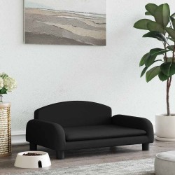 Lit pour chien noir 70x45x30 cm tissu 