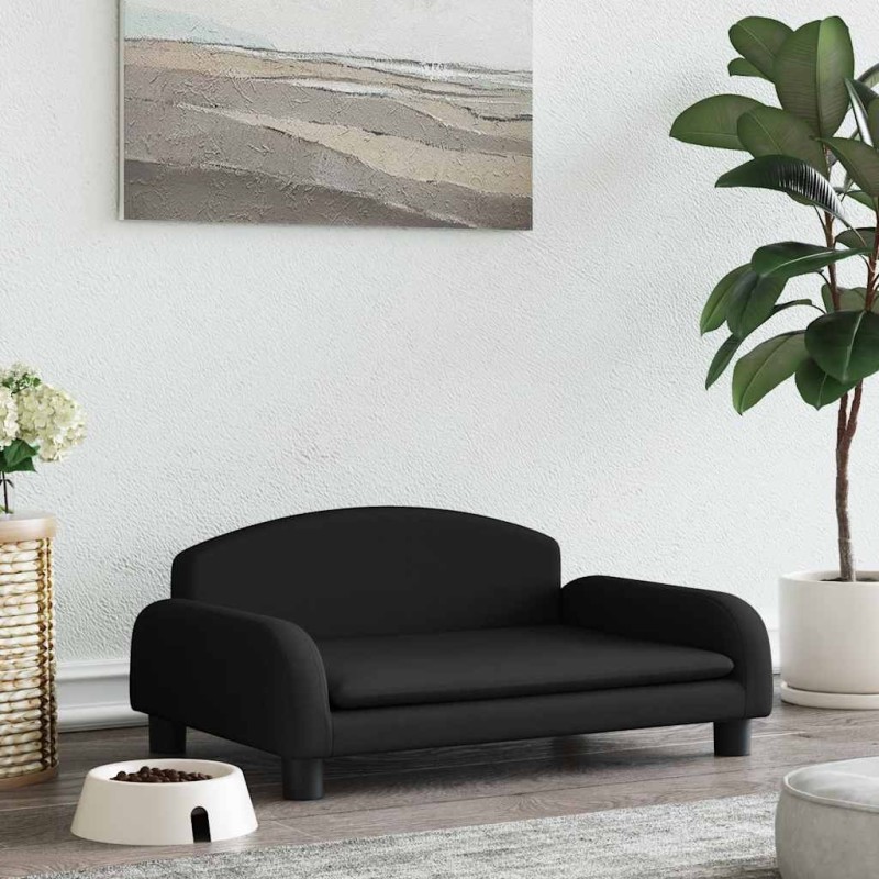 Lit pour chien noir 70x45x30 cm tissu 