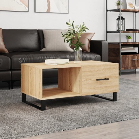 Table basse chêne sonoma 90x50x40 cm bois d'ingénierie 