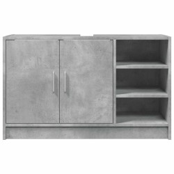 Armoire d'évier gris béton 90x29x55 cm bois d'ingénierie 