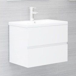 Armoire d'évier Blanc brillant 60x38,5x45 cm Bois d'ingénierie 