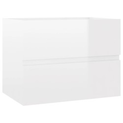 Armoire d'évier Blanc brillant 60x38,5x45 cm Bois d'ingénierie 