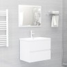 Armoire d'évier Blanc brillant 60x38,5x45 cm Bois d'ingénierie 