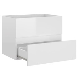 Armoire d'évier Blanc brillant 60x38,5x45 cm Bois d'ingénierie 