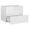 Armoire d'évier Blanc brillant 60x38,5x45 cm Bois d'ingénierie 