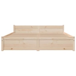 Cadre de lit sans matelas bois massif 135x190 cm 