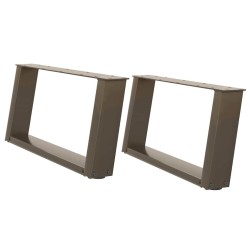 Pieds de table basse en U 2 pièces Acier naturel 60 x (30-31) cm Acier 