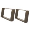Pieds de table basse en U 2 pièces Acier naturel 60 x (30-31) cm Acier 