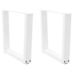 Pieds de table basse en forme de V, 2 pièces, blanc, 60 x (42-43,3) cm, acier 
