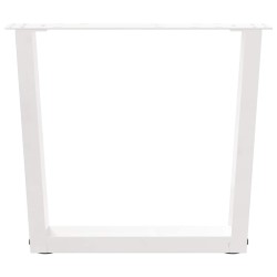 Pieds de table basse en forme de V, 2 pièces, blanc, 60 x (42-43,3) cm, acier 