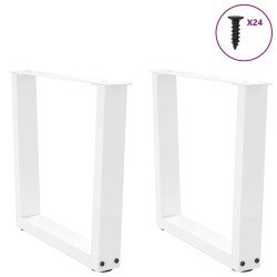 Pieds de table basse en forme de V, 2 pièces, blanc, 60 x (42-43,3) cm, acier 