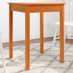 Table à manger cire marron 55x55x75 cm bois massif de pin 