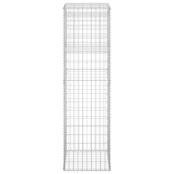 Poteau à panier de gabion 50x50x180 cm Fer 