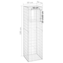 Poteau à panier de gabion 50x50x180 cm Fer 