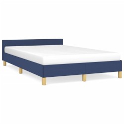 Cadre de lit sans matelas bleu 120x190 cm tissu 