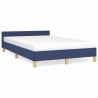 Cadre de lit sans matelas bleu 120x190 cm tissu 
