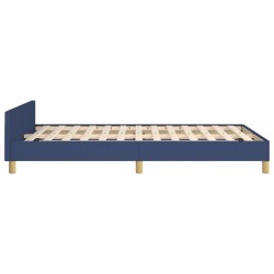 Cadre de lit sans matelas bleu 120x190 cm tissu 