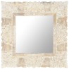 Miroir Blanc 50x50 cm Bois de manguier massif 
