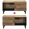 Table basse noir 80x50x40 cm bois de manguier massif brut 