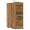 Armoire de salle de bain étroite avec roulettes chêne artisanal 