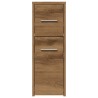 Armoire de salle de bain étroite avec roulettes chêne artisanal 