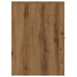 Armoire de salle de bain étroite avec roulettes chêne artisanal 