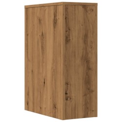 Armoire de salle de bain étroite avec roulettes chêne artisanal 