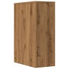 Armoire de salle de bain étroite avec roulettes chêne artisanal 