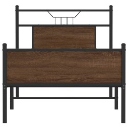 Cadre de lit sans matelas chêne marron 75x190cm bois ingénierie 