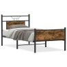 Cadre de lit sans matelas chêne fumé 75x190cm bois d'ingénierie 