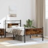 Cadre de lit sans matelas chêne fumé 75x190cm bois d'ingénierie 