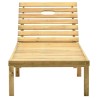 Chaise longue de jardin avec table et coussin Pin imprégné 