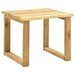 Chaise longue de jardin avec table et coussin Pin imprégné 