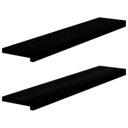 Appuis de fenêtre 2 pcs marron foncé bois de chêne massif 