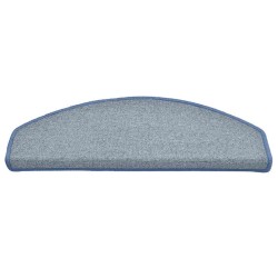 Tapis d'escalier 30 pcs gris clair et bleu 65x24x4 cm 