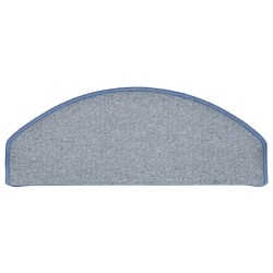 Tapis d'escalier 30 pcs gris clair et bleu 65x24x4 cm 