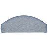 Tapis d'escalier 30 pcs gris clair et bleu 65x24x4 cm 