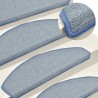 Tapis d'escalier 30 pcs gris clair et bleu 65x24x4 cm 