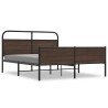 Cadre de lit en métal sans matelas chêne marron 150x200 cm 